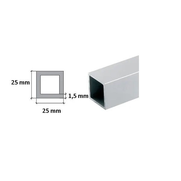 Aluminium Square Box Tube Various Sizes 1 Meter length