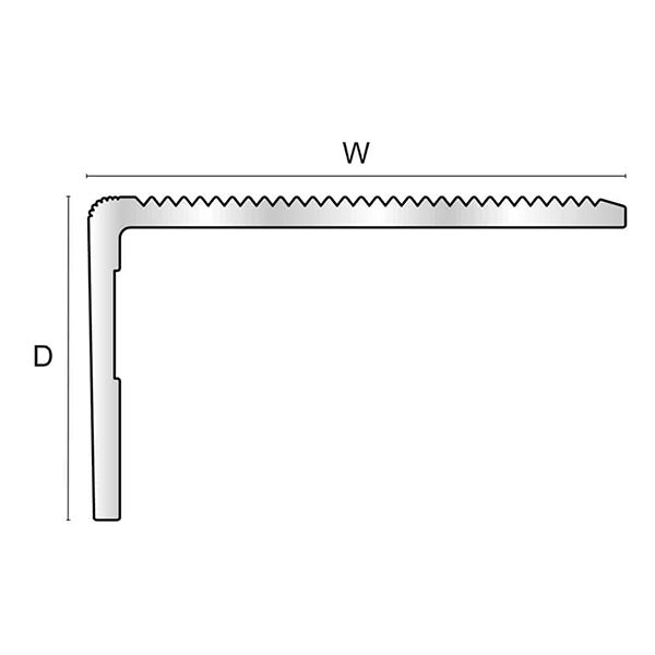 50mm x 30mm x 2.7m Retro Fit Stair Nosing Strong Non Slip