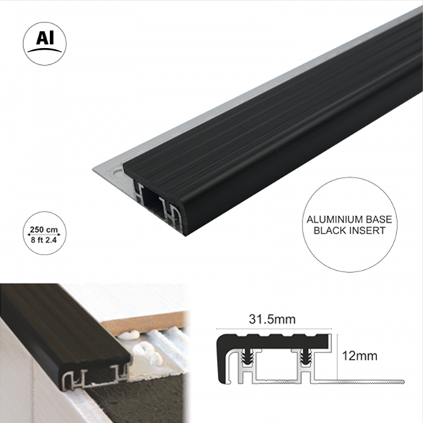 Aluminium Stair Nosing Edge Trim Step Nose Edging Nosings For Tiles And Stone