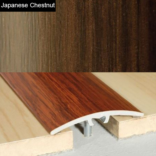 Aluminium Wood Effect Door Floor Bar Edge Trim - 40mm 