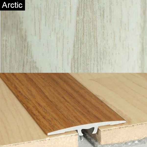 Aluminium Wood Effect Door Floor Bar Edge Trim Threshold - 2mm Thick 