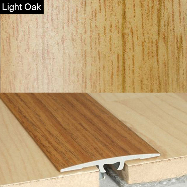 Aluminium Wood Effect Door Floor Bar Edge Trim Threshold - 2mm Thick 