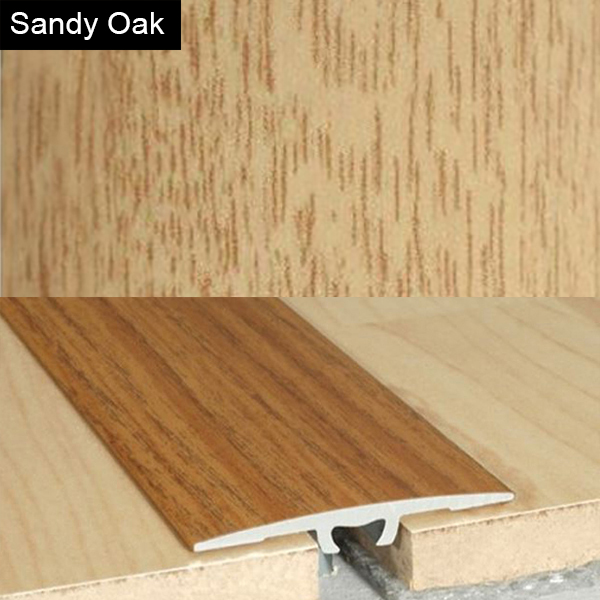 Aluminium Wood Effect Door Floor Bar Edge Trim Threshold - 2mm Thick 