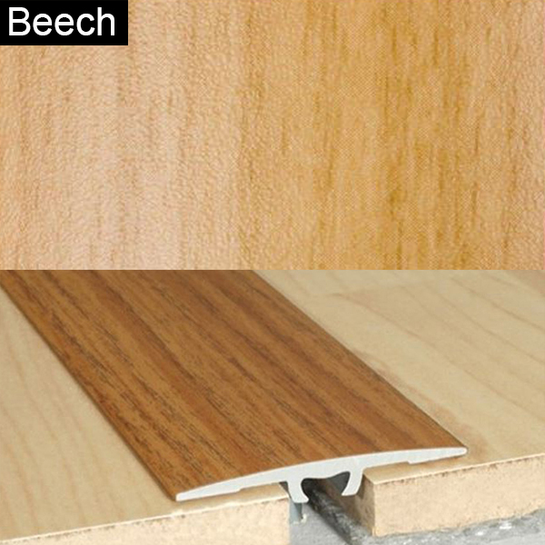 Aluminium Wood Effect Door Floor Bar Edge Trim Threshold - 2mm Thick 