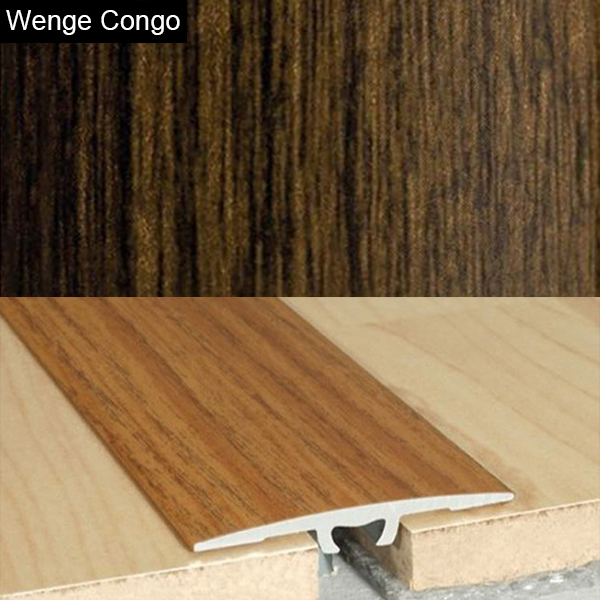 Aluminium Wood Effect Door Floor Bar Edge Trim Threshold - 2mm Thick 