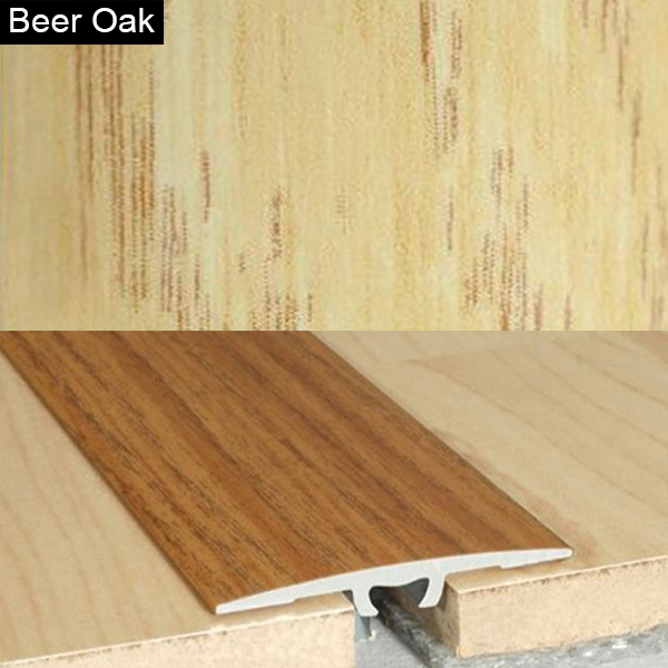 Aluminium Wood Effect Door Floor Bar Edge Trim Threshold - 2mm Thick 