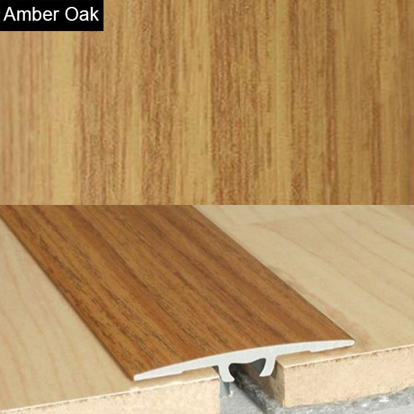 Aluminium Wood Effect Door Floor Bar Edge Trim Threshold - 2mm Thick 