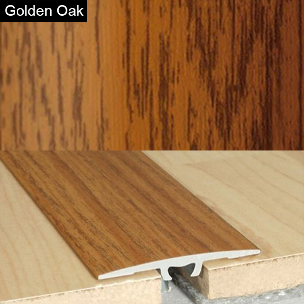 Aluminium Wood Effect Door Floor Bar Edge Trim Threshold - 2mm Thick 