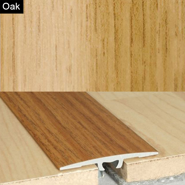 Aluminium Wood Effect Door Floor Bar Edge Trim Threshold - 2mm Thick 