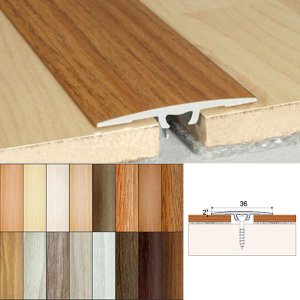 Aluminium Wood Effect Door Floor Bar Edge Trim Threshold - 2mm Thick 