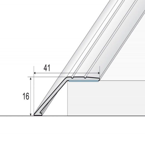 41mm Wide Aluminium Wood Effect Door Floor Trim Carpet Threshold Ramp