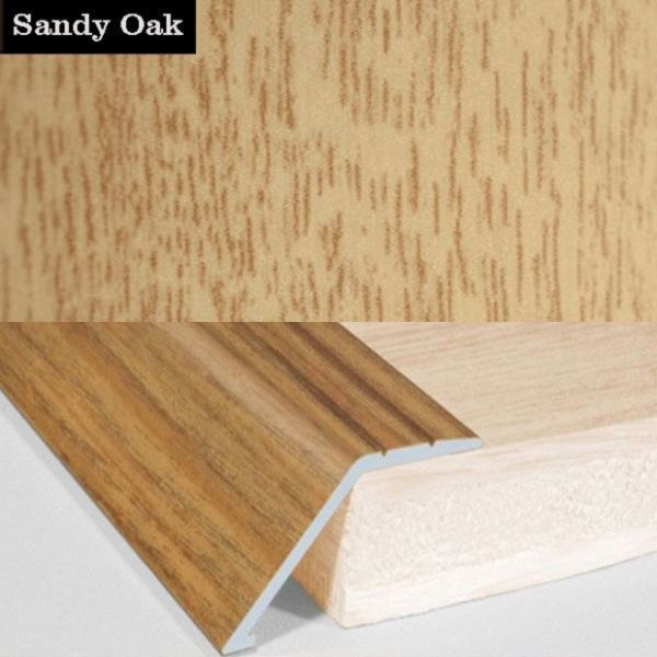 41mm Wide Aluminium Wood Effect Door Floor Trim Carpet Threshold Ramp