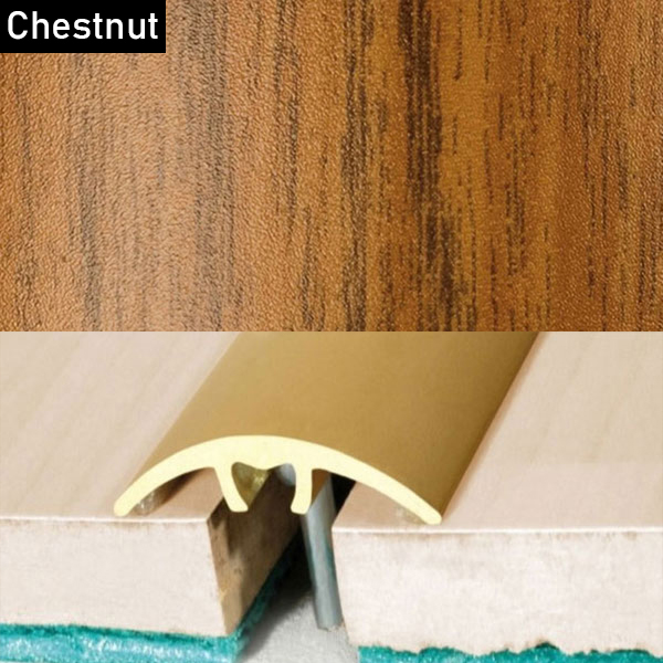 Aluminium Wood Effect Door Threshold for Connecting Wooden & Laminate Tiles