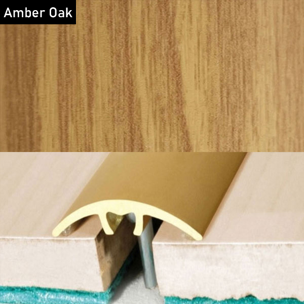 Aluminium Wood Effect Door Threshold for Connecting Wooden & Laminate Tiles