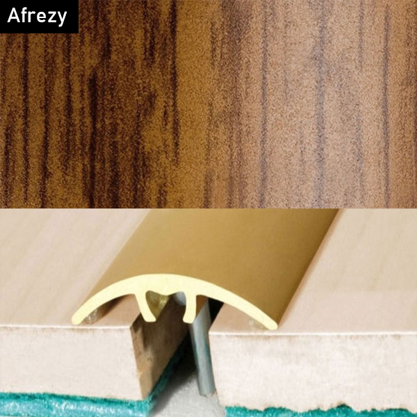 Aluminium Wood Effect Door Threshold for Connecting Wooden & Laminate Tiles