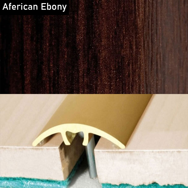 Aluminium Wood Effect Door Threshold for Connecting Wooden & Laminate Tiles