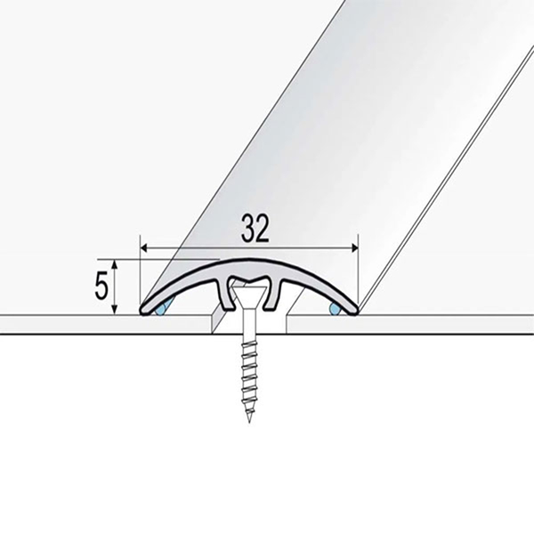 Aluminium Wood Effect Door Threshold for Connecting Wooden & Laminate Tiles