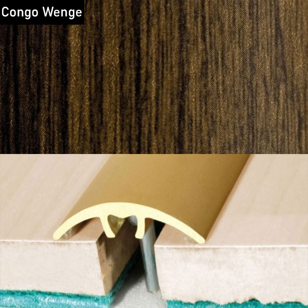 Aluminium Wood Effect Door Threshold for Connecting Wooden & Laminate Tiles