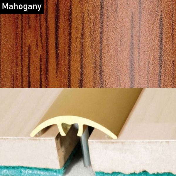 Aluminium Wood Effect Door Threshold for Connecting Wooden & Laminate Tiles