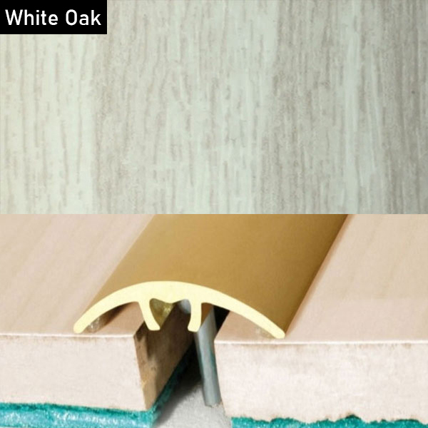 Aluminium Wood Effect Door Threshold for Connecting Wooden & Laminate Tiles