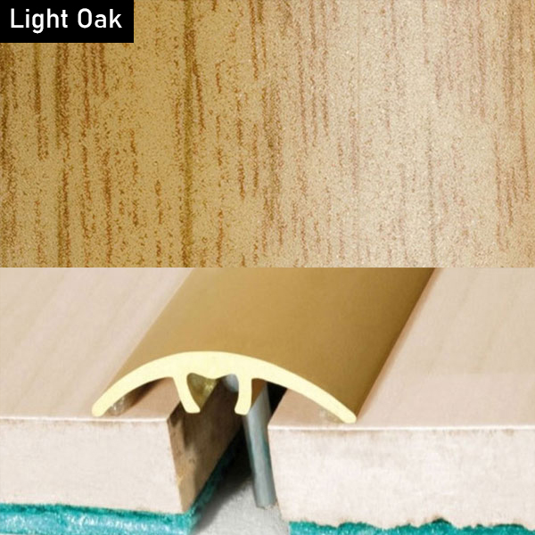 Aluminium Wood Effect Door Threshold for Connecting Wooden & Laminate Tiles