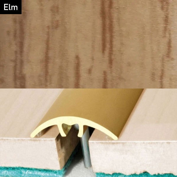 Aluminium Wood Effect Door Threshold for Connecting Wooden & Laminate Tiles