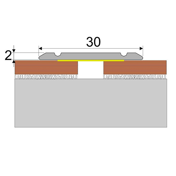 30mm Wide Aluminium Wood Effect Door Threashold Self Adhesive Door Floor Trim