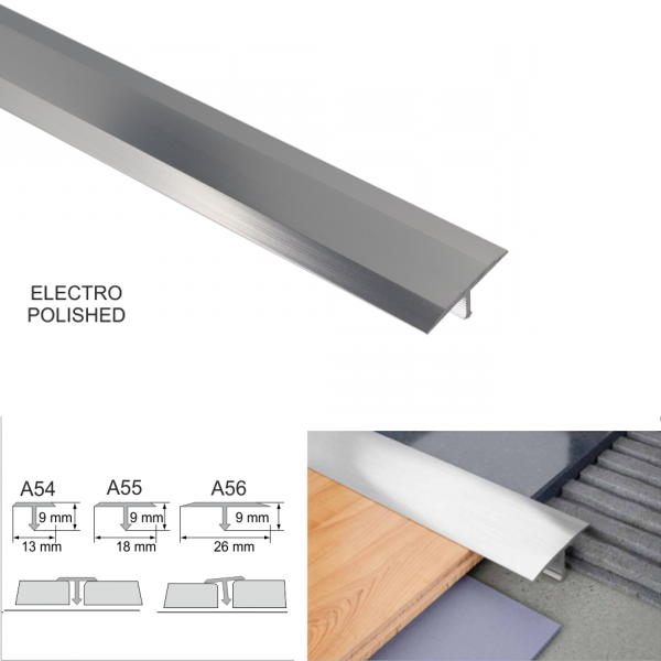 Anodised Aluminium 26mm Threshold Trim T Bar Transition Trim For Tiles