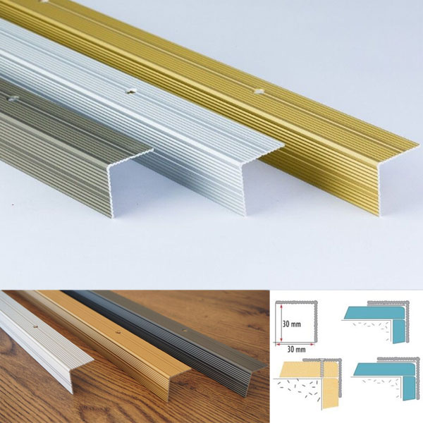 Anodised Aluminium Anti Non Slip Stair Edge Nosing Trim