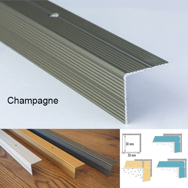 Anodised Aluminium Anti Non Slip Stair Edge Nosing Trim