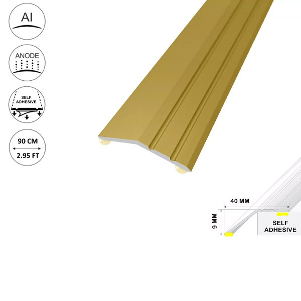 Anodised Aluminium Door Floor Bar Edge Trim Self Adhesive 1m Threshold Ramp 