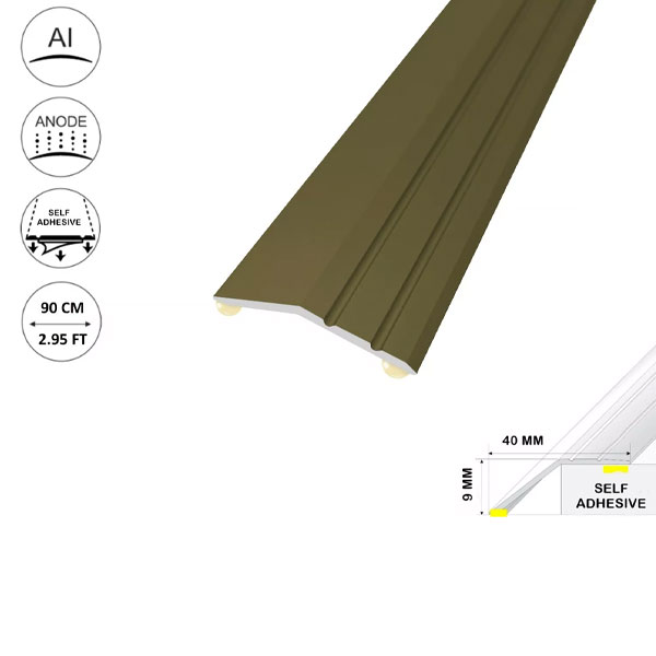 Anodised Aluminium Door Floor Bar Edge Trim Self Adhesive 1m Threshold Ramp 