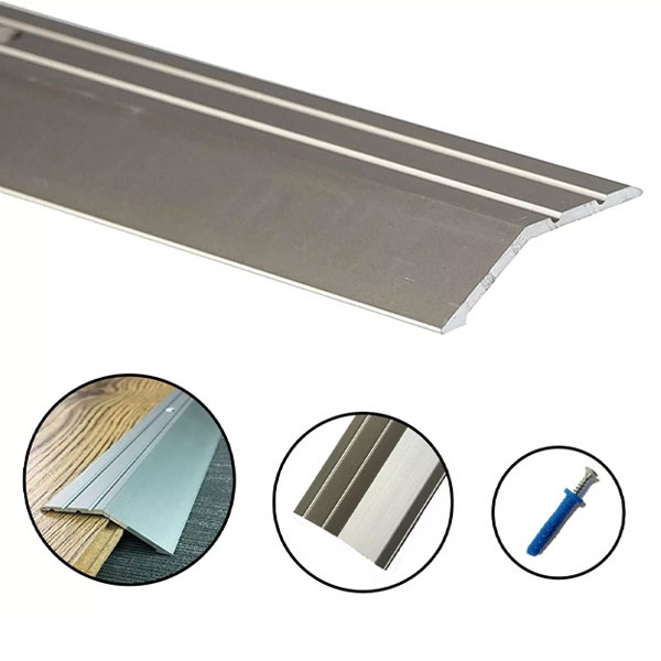 Anodised Aluminium Door Floor Bar Edge Trim Self Adhesive 1m Threshold Ramp 