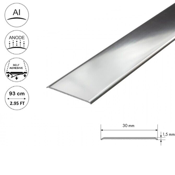 30mm Anodised Aluminium Door Floor Bar Edge Trim Threshold Self Adhesive