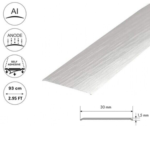 30mm Anodised Aluminium Door Floor Bar Edge Trim Threshold Self Adhesive