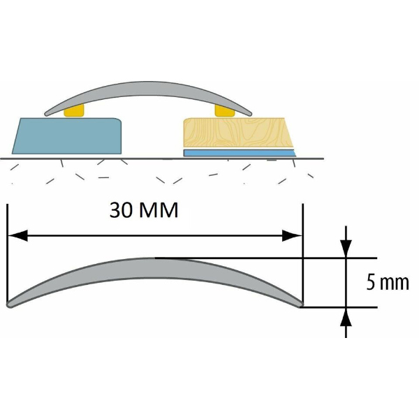 Anodised Aluminium Door Floor Bar Edge Trim Threshold Self Adhesive