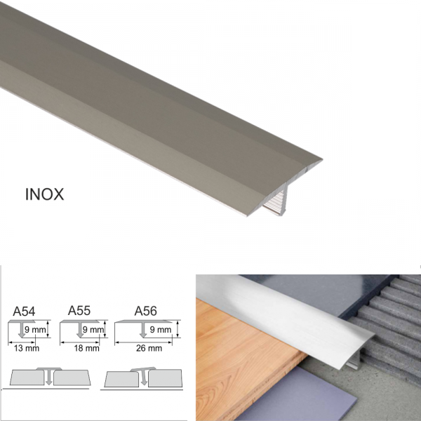 Anodised Aluminium Door Threshold 13mm Trim T Bar Transition Strip For Tiles