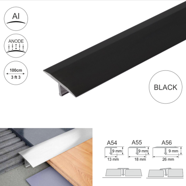 Anodised Aluminium Door Threshold Trim T Bar Transition Strip For Tiles