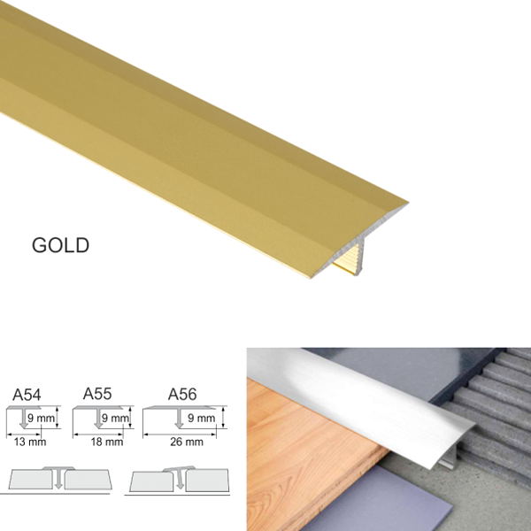 Anodised Aluminium Threshold Trim 18mm T Bar Transition Trim For Tiles