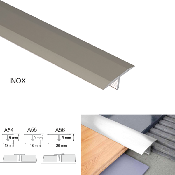 Anodised Aluminium Threshold Trim 18mm T Bar Transition Trim For Tiles