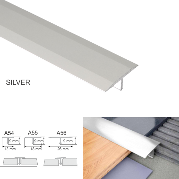 Anodised Aluminium Threshold Trim 18mm T Bar Transition Trim For Tiles