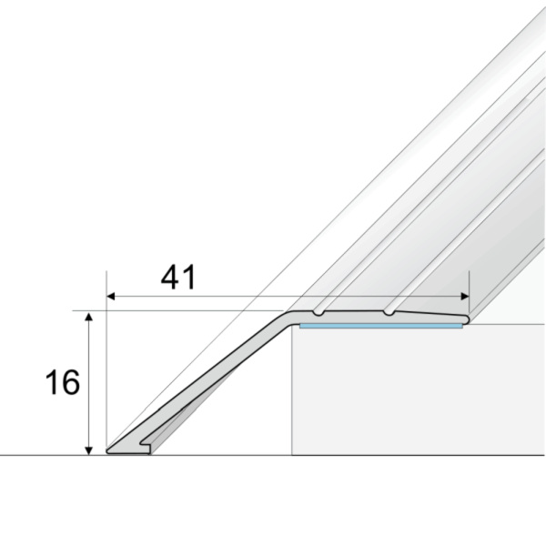 41mm Wide Anti-Slip Aluminium Door Thresholds Ramp Self Adhesive