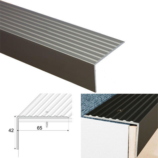 Anti Slip ANODISED Aluminium Stair Nosing Edge Trim