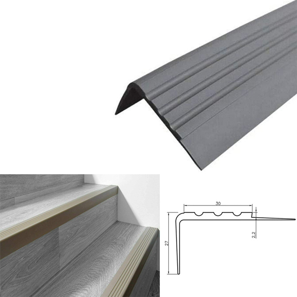 27mm x 30mm Anti Slip Stair Nosing Rubber Angle Step Edge Bullnose Stair Nosing