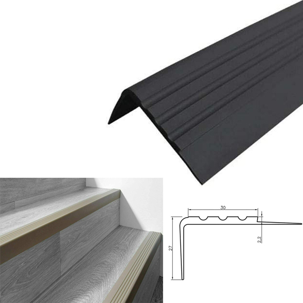 27mm x 30mm Anti Slip Stair Nosing Rubber Angle Step Edge Bullnose Stair Nosing