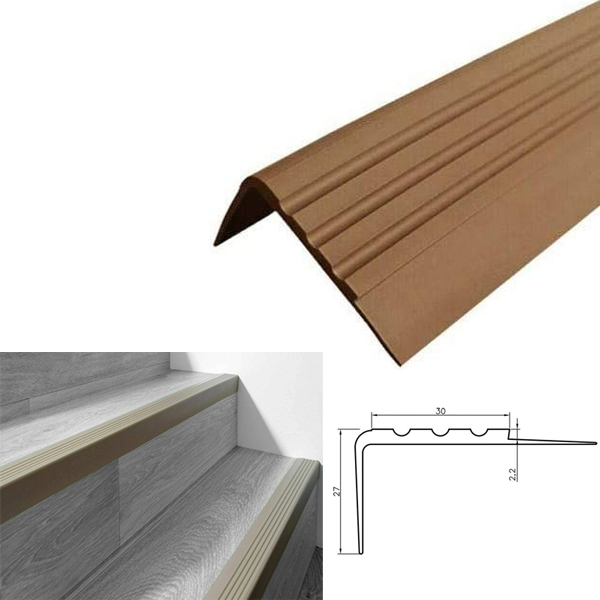 27mm x 30mm Anti Slip Stair Nosing Rubber Angle Step Edge Bullnose Stair Nosing