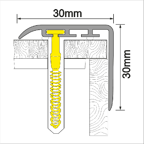 Anti-Slip UPVC Stair Nosing for Stair Treads