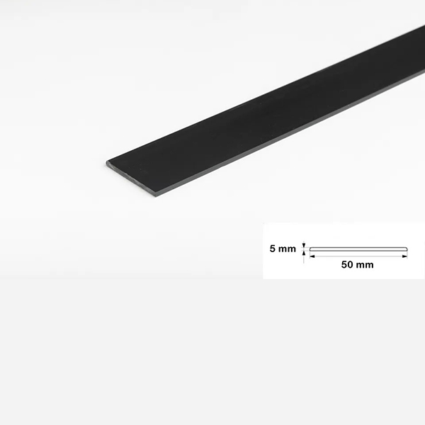 Durable PVC 2.5m Black Flat Bar, Trim Architrave Cover