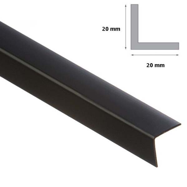 Black Plastic 2.5m Long PVC Corner 90 Degree Angle Trim 