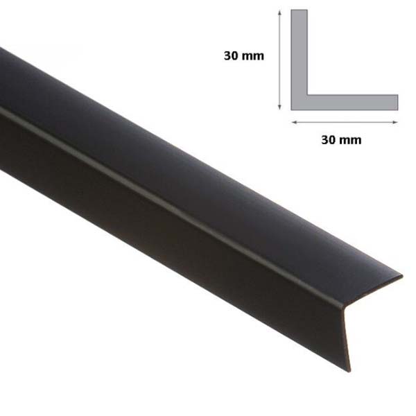 Black Plastic 2.5m Long PVC Corner 90 Degree Angle Trim 